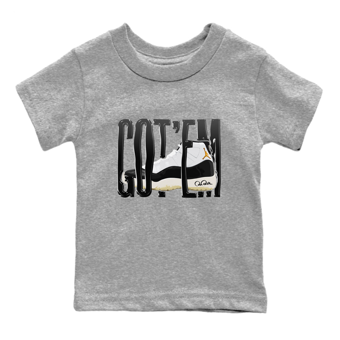 Air Jordan 11 Gratitude shirt to match jordans Wiggling Gotem sneaker tees AJ11 Gratitude SNRT Sneaker Release Tees Baby Toddler Heather Grey 2 T-Shirt