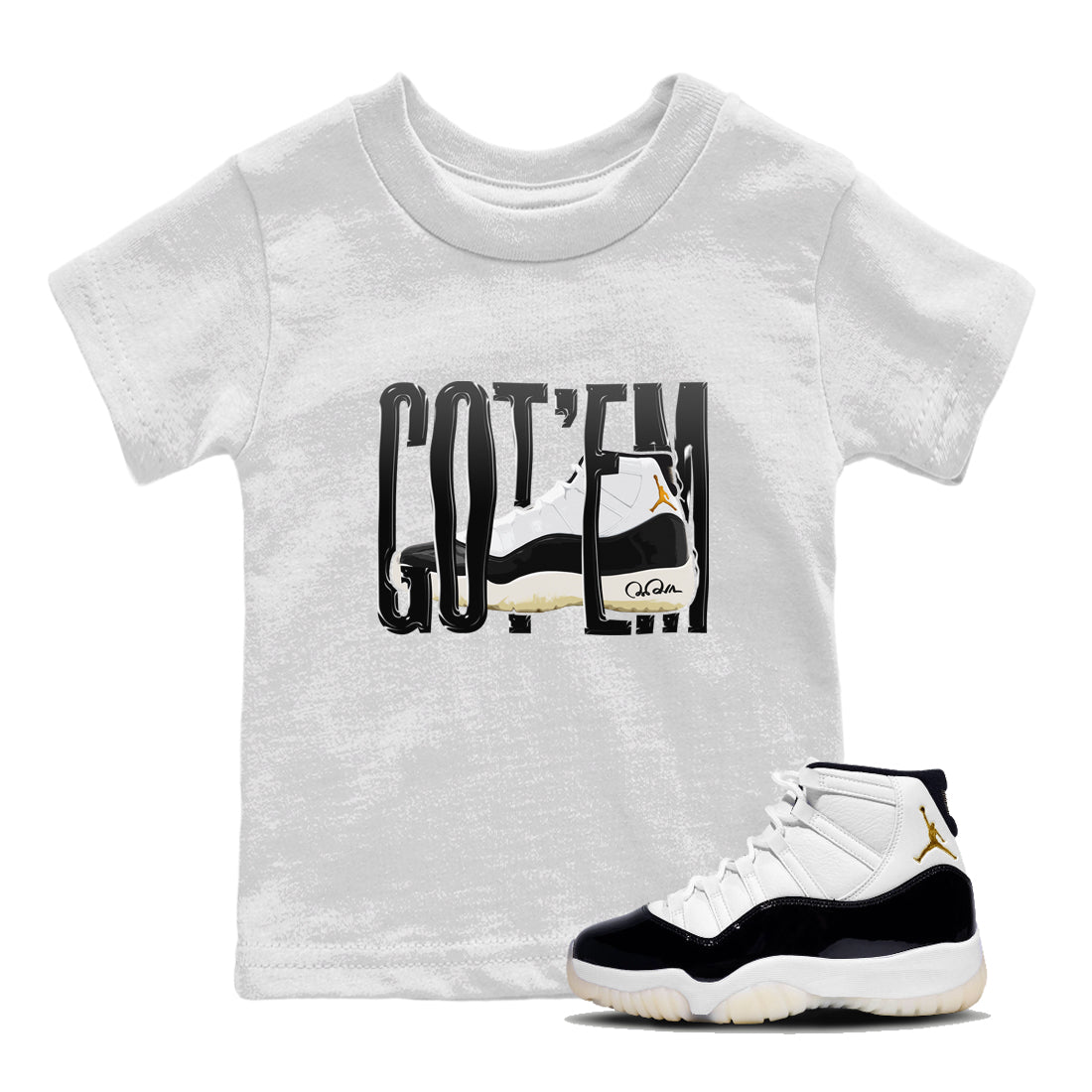 Air Jordan 11 Gratitude shirt to match jordans Wiggling Gotem sneaker tees AJ11 Gratitude SNRT Sneaker Release Tees Baby Toddler White 1 T-Shirt