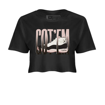 Air Jordan 11 Neapolitan shirt to match jordans Wiggling Gotem sneaker tees AJ11 Neapolitan SNRT Sneaker Release Tees Black 2 Crop T-Shirt