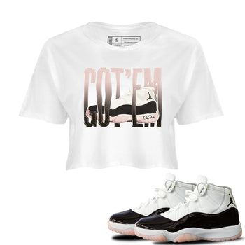 Air Jordan 11 Neapolitan shirt to match jordans Wiggling Gotem sneaker tees AJ11 Neapolitan SNRT Sneaker Release Tees White 1 Crop T-Shirt