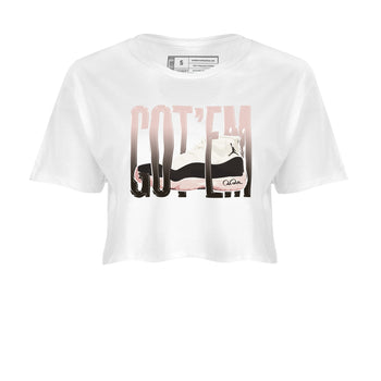 Air Jordan 11 Neapolitan shirt to match jordans Wiggling Gotem sneaker tees AJ11 Neapolitan SNRT Sneaker Release Tees White 2 Crop T-Shirt