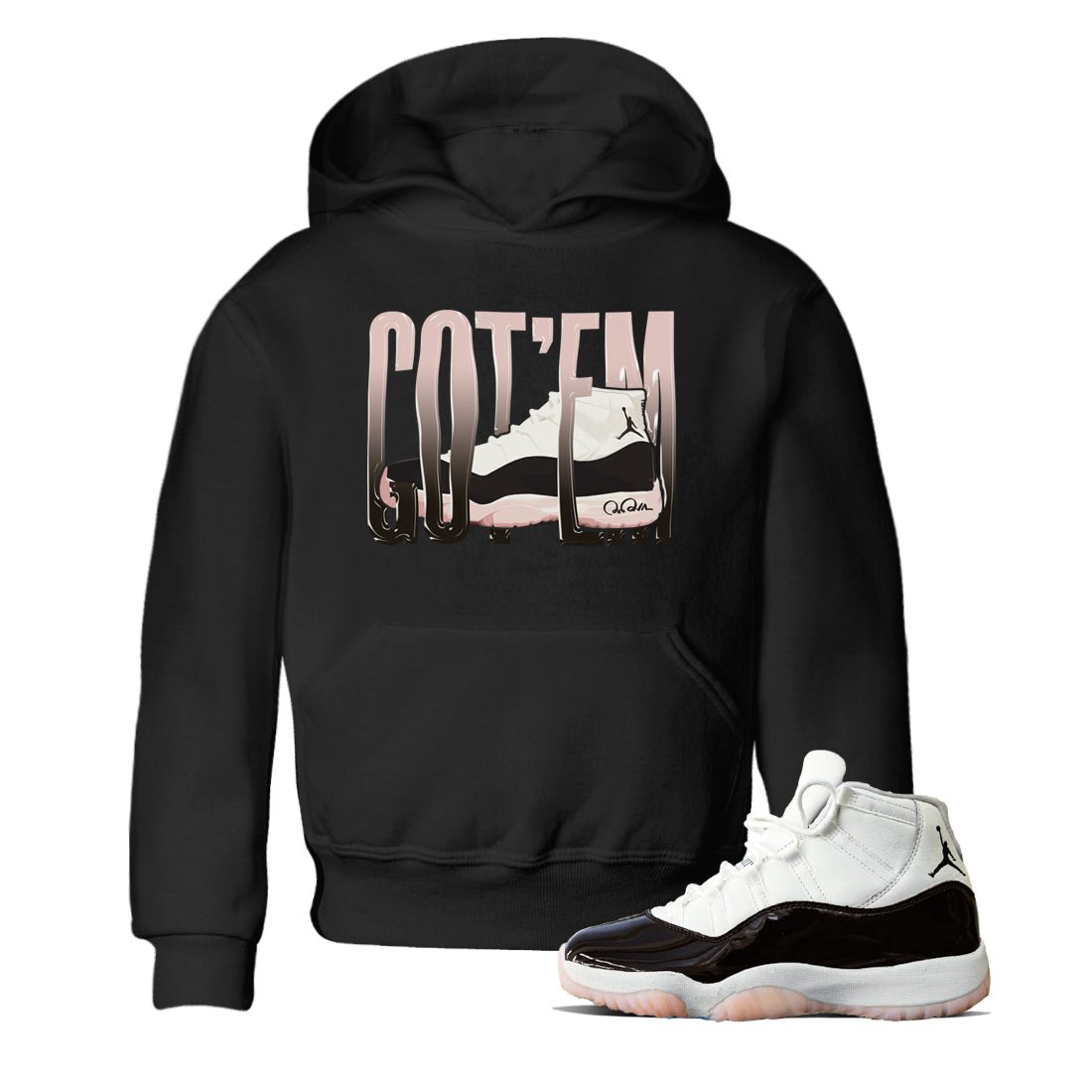 Air Jordan 11 Neapolitan shirt to match jordans Wiggling Gotem sneaker tees AJ11 Neapolitan SNRT Sneaker Release Tees Baby Toddler Black 1 T-Shirt