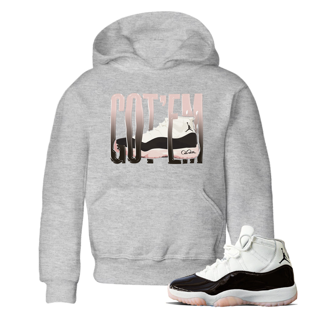Air Jordan 11 Neapolitan shirt to match jordans Wiggling Gotem sneaker tees AJ11 Neapolitan SNRT Sneaker Release Tees Baby Toddler Heather Grey 1 T-Shirt