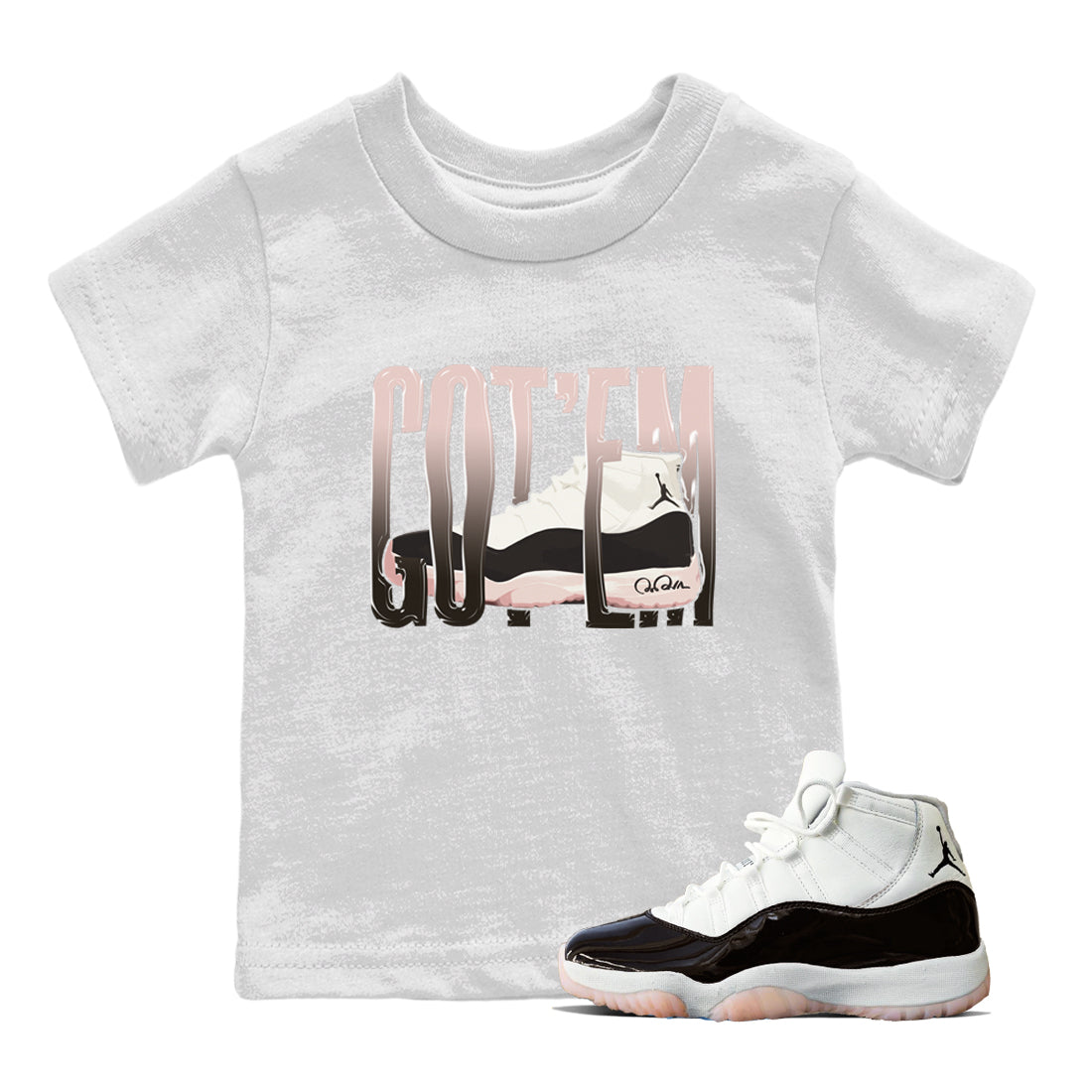 Air Jordan 11 Neapolitan shirt to match jordans Wiggling Gotem sneaker tees AJ11 Neapolitan SNRT Sneaker Release Tees Baby Toddler White 1 T-Shirt