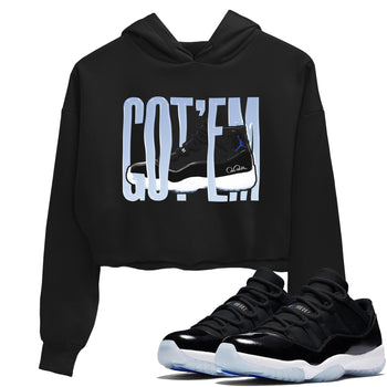 11s Black and Varsity Royal shirt to match jordans Wiggling Gotem sneaker tees Air Jordan 11 Black/Varsity Royal SNRT Sneaker Release Tees Black 1 Crop T-Shirt