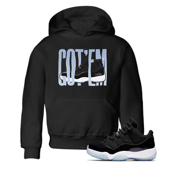 11s Black and Varsity Royal shirt to match jordans Wiggling Gotem sneaker tees Air Jordan 11 Black/Varsity Royal SNRT Sneaker Release Tees Baby Toddler Black 1 T-Shirt