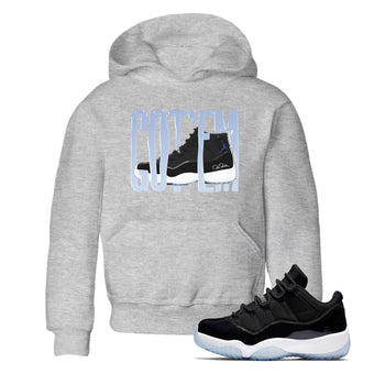 11s Black and Varsity Royal shirt to match jordans Wiggling Gotem sneaker tees Air Jordan 11 Black/Varsity Royal SNRT Sneaker Release Tees Baby Toddler Heather Grey 1 T-Shirt