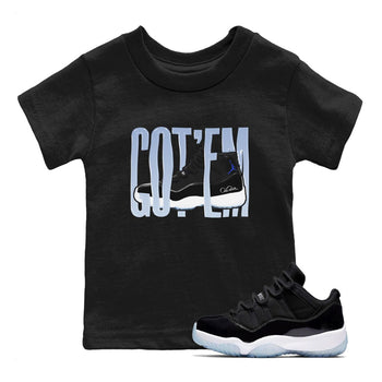 11s Black and Varsity Royal shirt to match jordans Wiggling Gotem sneaker tees Air Jordan 11 Black/Varsity Royal SNRT Sneaker Release Tees Baby Toddler Black 1 T-Shirt
