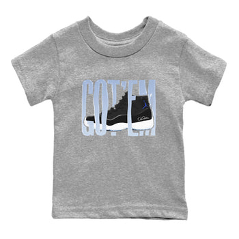 11s Black and Varsity Royal shirt to match jordans Wiggling Gotem sneaker tees Air Jordan 11 Black/Varsity Royal SNRT Sneaker Release Tees Baby Toddler Heather Grey 2 T-Shirt