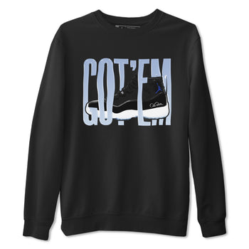11s Black and Varsity Royal shirt to match jordans Wiggling Gotem sneaker tees Air Jordan 11 Black/Varsity Royal SNRT Sneaker Release Tees Unisex Black 2 T-Shirt