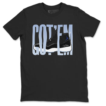 11s Black and Varsity Royal shirt to match jordans Wiggling Gotem sneaker tees Air Jordan 11 Black/Varsity Royal SNRT Sneaker Release Tees Unisex Black 2 T-Shirt
