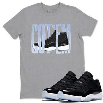 11s Black and Varsity Royal shirt to match jordans Wiggling Gotem sneaker tees Air Jordan 11 Black/Varsity Royal SNRT Sneaker Release Tees Unisex Heather Grey 1 T-Shirt