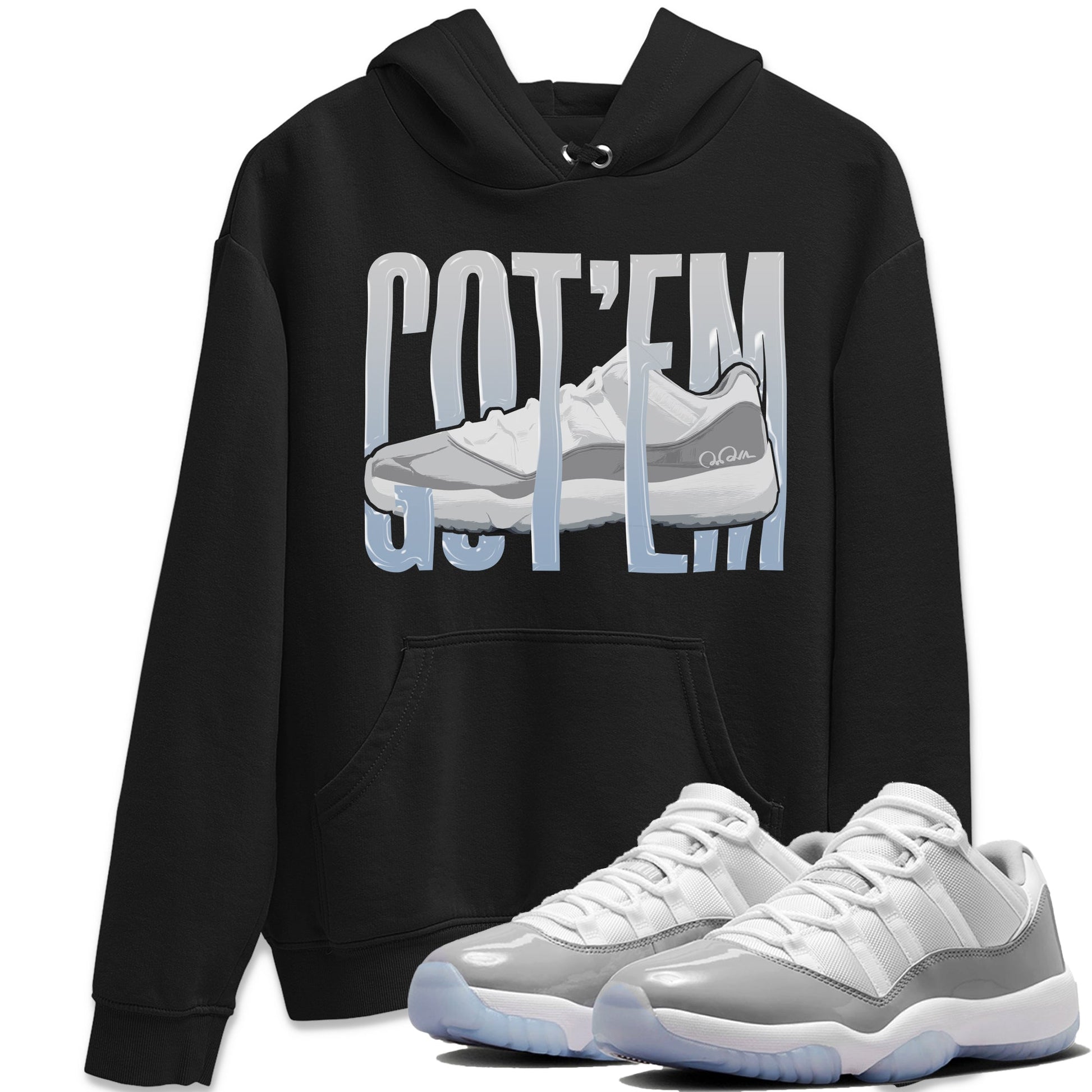 Air Jordan 11 White Cement Sneaker Match Tees Wiggling Gotem Sneaker Tees Air Jordan 11 Cement Grey Sneaker Release Tees Unisex Shirts Black 1