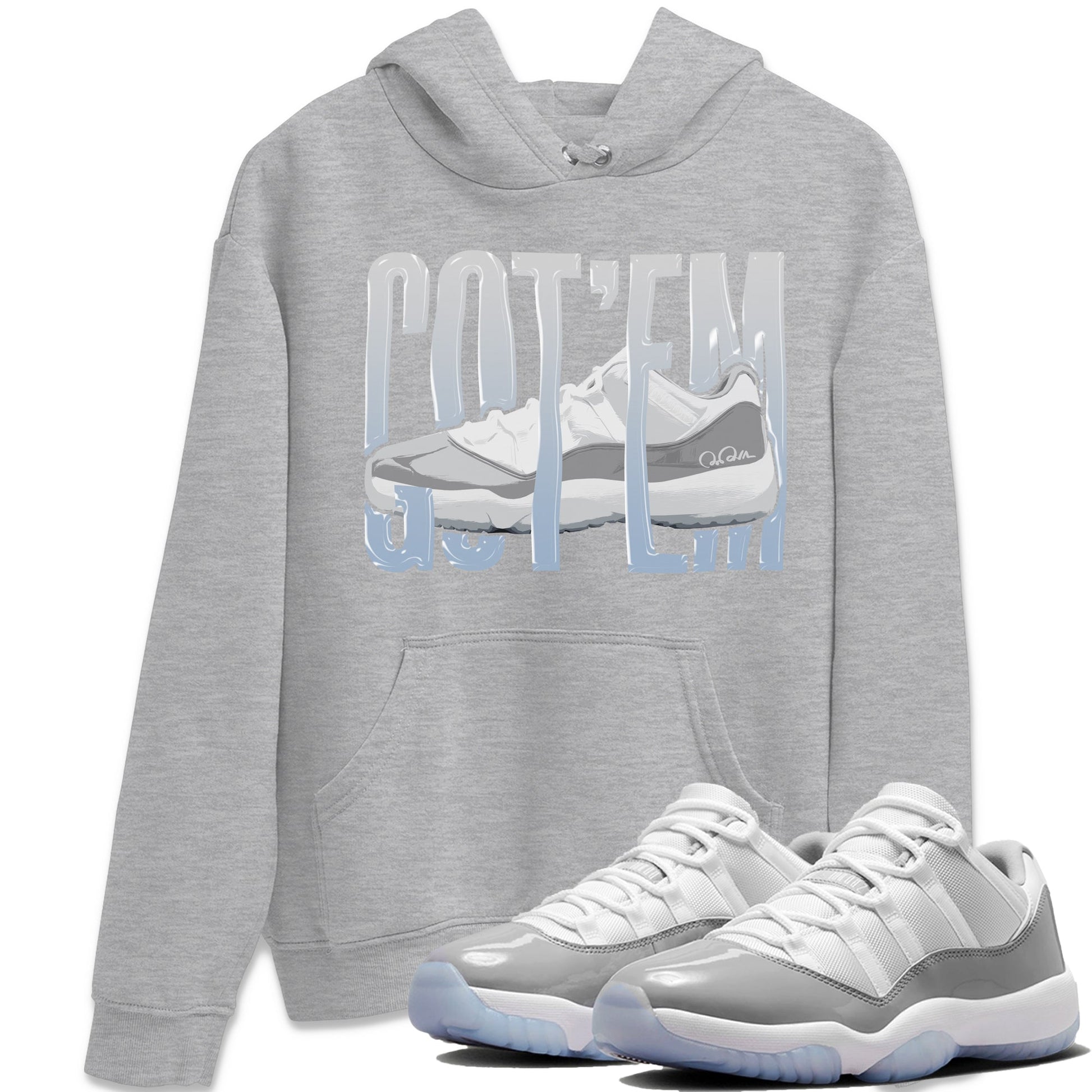 Air Jordan 11 White Cement Sneaker Match Tees Wiggling Gotem Sneaker Tees Air Jordan 11 Cement Grey Sneaker Release Tees Unisex Shirts Heather Grey 1