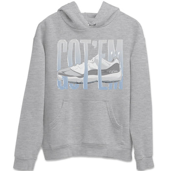 Air Jordan 11 White Cement Sneaker Match Tees Wiggling Gotem Sneaker Tees Air Jordan 11 Cement Grey Sneaker Release Tees Unisex Shirts Heather Grey 2