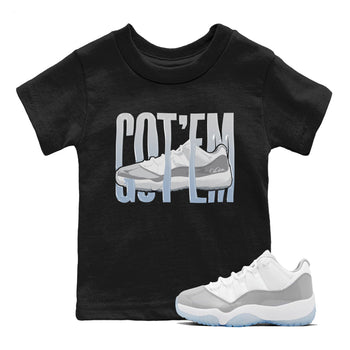 Air Jordan 11 White Cement Sneaker Match Tees Wiggling Gotem Sneaker Tees Air Jordan 11 Cement Grey Sneaker Release Tees Kids Shirts Black 1