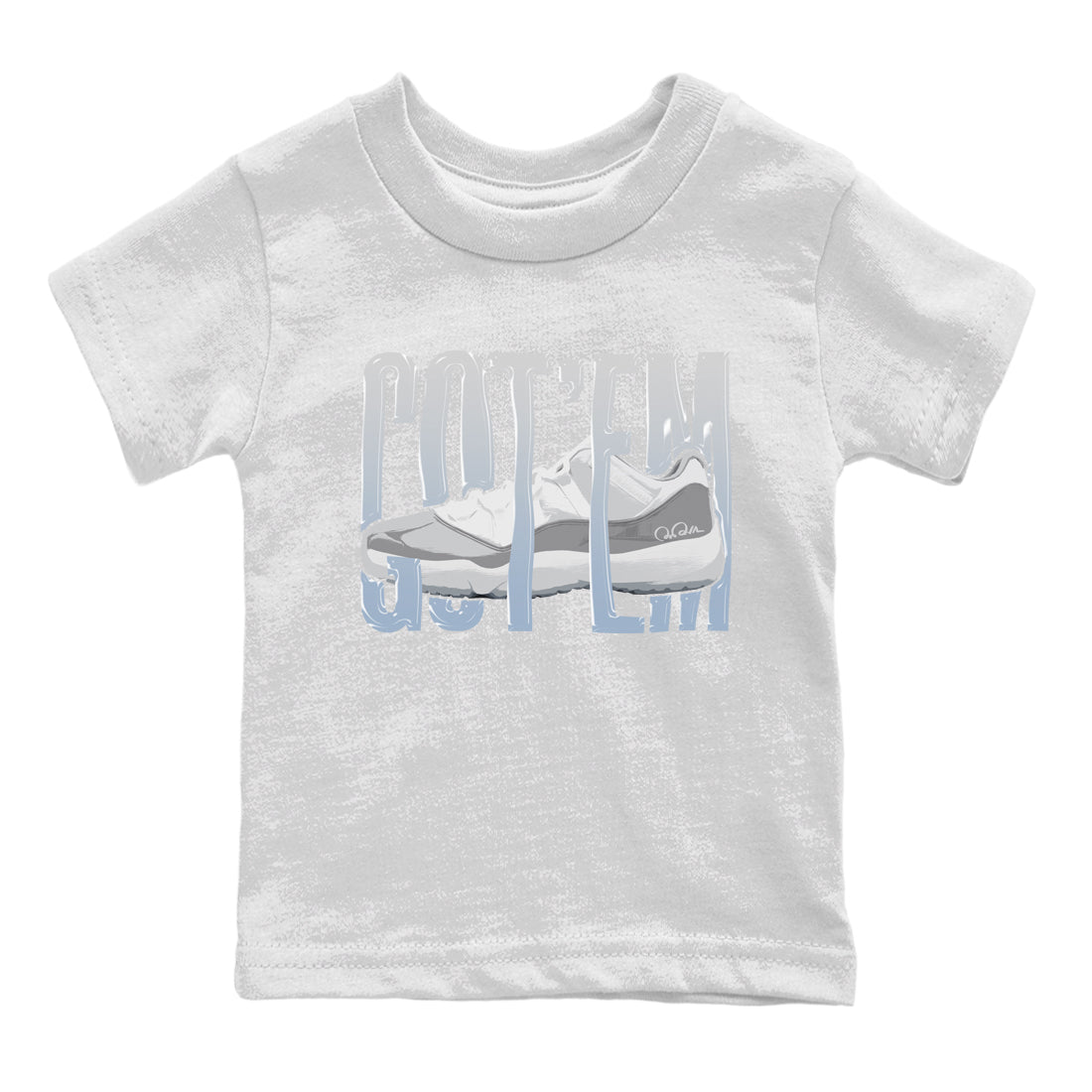 Air Jordan 11 White Cement Sneaker Match Tees Wiggling Gotem Sneaker Tees Air Jordan 11 Cement Grey Sneaker Release Tees Kids Shirts White 2