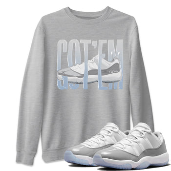 Air Jordan 11 White Cement Sneaker Match Tees Wiggling Gotem Sneaker Tees Air Jordan 11 Cement Grey Sneaker Release Tees Unisex Shirts Heather Grey 1