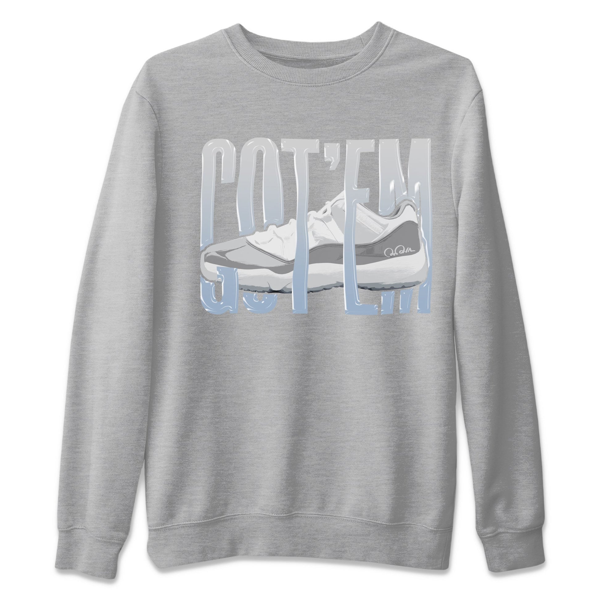 Air Jordan 11 White Cement Sneaker Match Tees Wiggling Gotem Sneaker Tees Air Jordan 11 Cement Grey Sneaker Release Tees Unisex Shirts Heather Grey 2