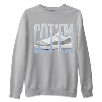 Air Jordan 11 White Cement Sneaker Match Tees Wiggling Gotem Sneaker Tees Air Jordan 11 Cement Grey Sneaker Release Tees Unisex Shirts Heather Grey 2