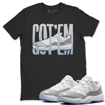 Air Jordan 11 White Cement Sneaker Match Tees Wiggling Gotem Sneaker Tees Air Jordan 11 Cement Grey Sneaker Release Tees Unisex Shirts Black 1