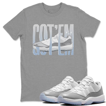 Air Jordan 11 White Cement Wiggling Gotem Crew Neck Sneaker Tees Air Jordan 11 Cement Grey Sneaker T-Shirts Size Chart