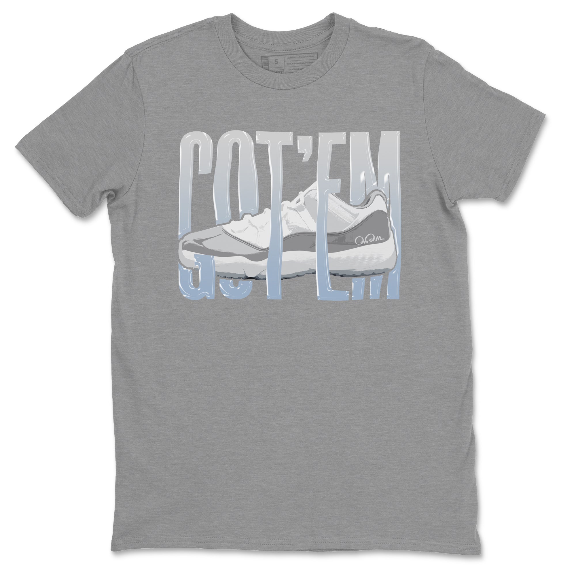 Air Jordan 11 White Cement Sneaker Match Tees Wiggling Gotem Sneaker Tees Air Jordan 11 Cement Grey Sneaker Release Tees Unisex Shirts Heather Grey 2