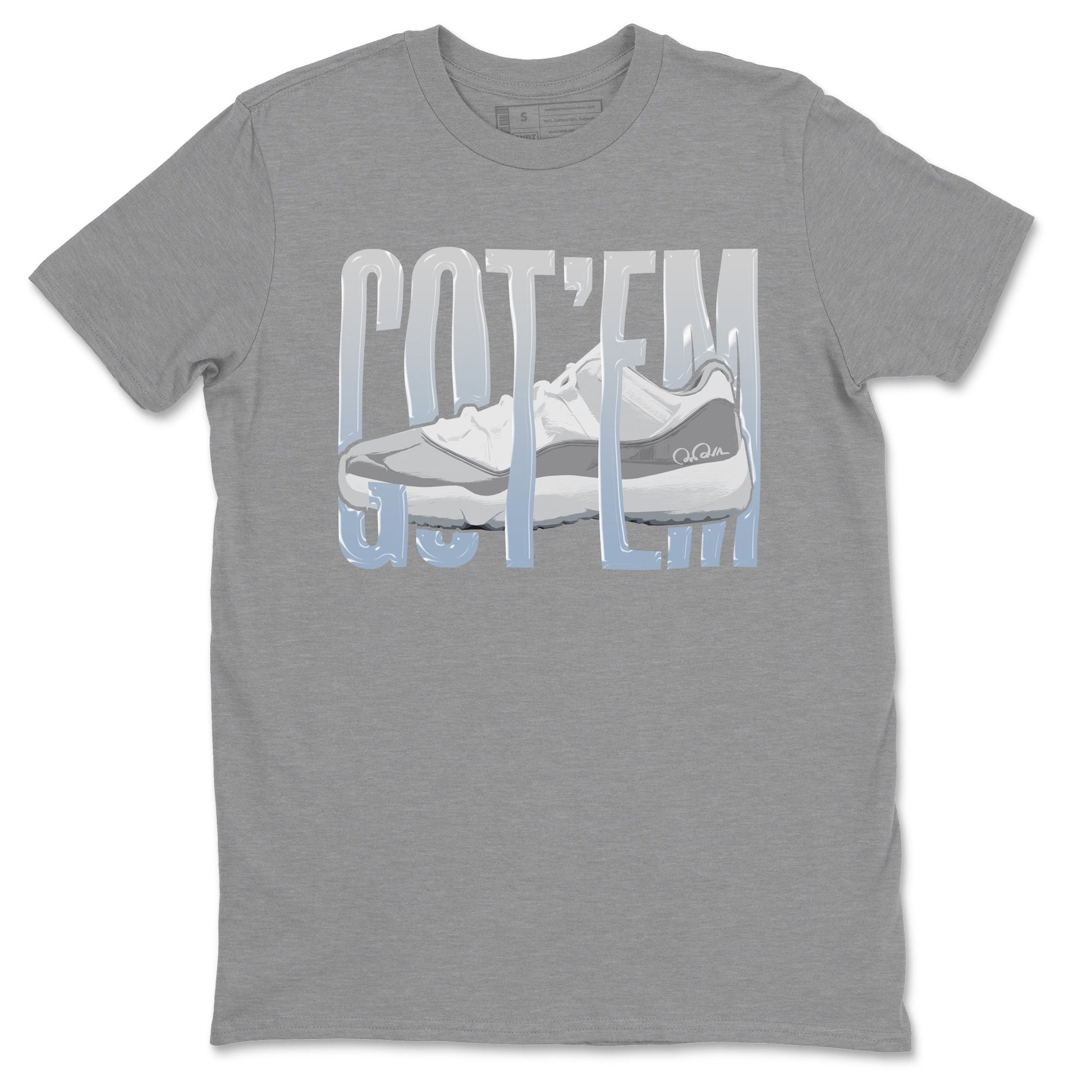 Air Jordan 11 White Cement Sneaker Match Tees Wiggling Gotem Sneaker Tees Air Jordan 11 Cement Grey Sneaker Release Tees Unisex Shirts Heather Grey 2