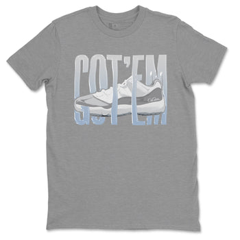 Air Jordan 11 White Cement Sneaker Match Tees Wiggling Gotem Sneaker Tees Air Jordan 11 Cement Grey Sneaker Release Tees Unisex Shirts Heather Grey 2