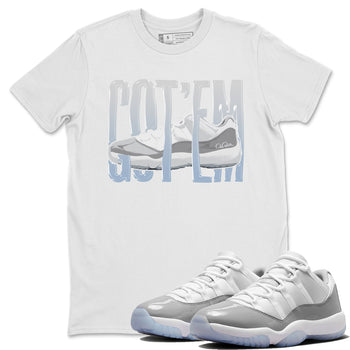 Air Jordan 11 White Cement Sneaker Match Tees Wiggling Gotem Sneaker Tees Air Jordan 11 Cement Grey Sneaker Release Tees Unisex Shirts White 1
