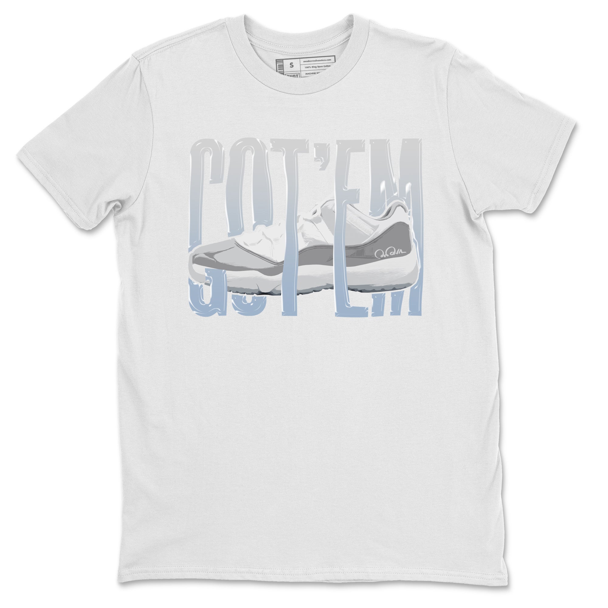 Air Jordan 11 White Cement Sneaker Match Tees Wiggling Gotem Sneaker Tees Air Jordan 11 Cement Grey Sneaker Release Tees Unisex Shirts White 2