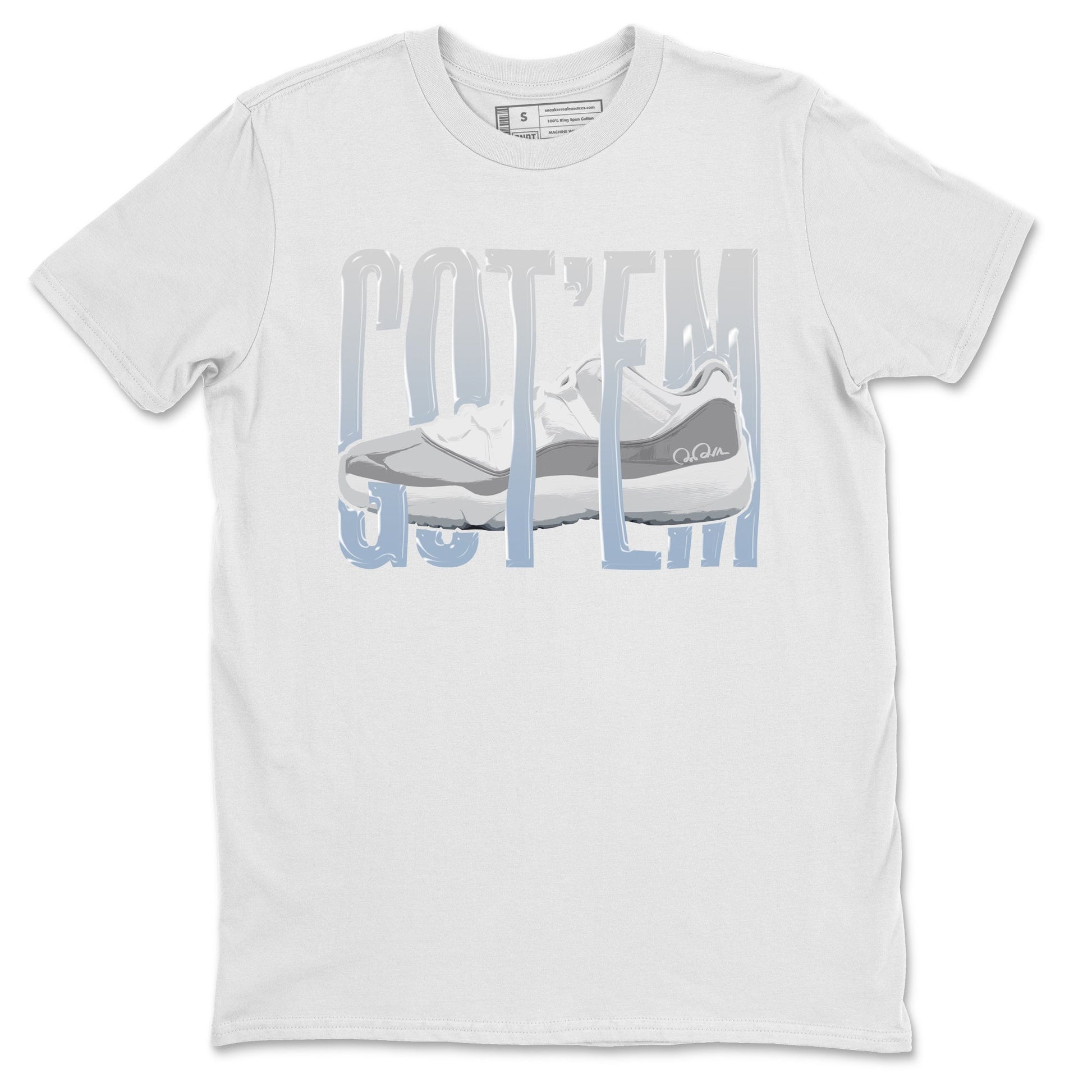Air Jordan 11 White Cement Sneaker Match Tees Wiggling Gotem Sneaker Tees Air Jordan 11 Cement Grey Sneaker Release Tees Unisex Shirts White 2