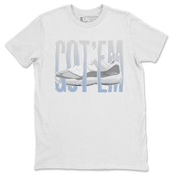 Air Jordan 11 White Cement Sneaker Match Tees Wiggling Gotem Sneaker Tees Air Jordan 11 Cement Grey Sneaker Release Tees Unisex Shirts White 2