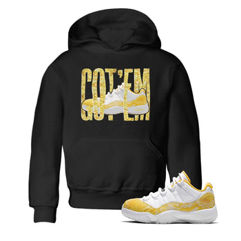 Air Jordan 11 Yellow Python Wiggling Gotem Baby and Kids Sneaker Tees Air Jordan 11 Yellow Python Kids Sneaker Tees Washing and Care Tip