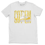 Air Jordan 11 Yellow Python Sneaker Match Tees Wiggling Gotem Sneaker Tees AJ11 Yellow Python Sneaker Release Tees Unisex Shirts White 2