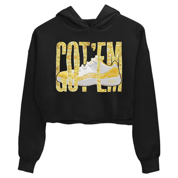 Air Jordan 11 Yellow Python Sneaker Match Tees Wiggling Gotem Sneaker Tees AJ11 Yellow Python Sneaker Release Tees Women's Shirts Black 2