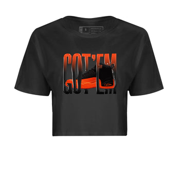 Air Jordan 12 Brilliant Orange Sneaker Match Tees Wiggling Gotem Sneaker Tees AJ12 Brilliant Orange Sneaker Release Tees Women's Shirts Black 2
