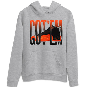 Air Jordan 12 Brilliant Orange Sneaker Match Tees Wiggling Gotem Sneaker Tees AJ12 Brilliant Orange Sneaker Release Tees Unisex Shirts Heather Grey 2