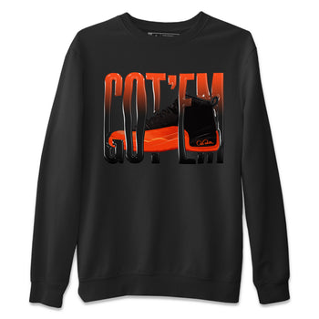 Air Jordan 12 Brilliant Orange Sneaker Match Tees Wiggling Gotem Sneaker Tees AJ12 Brilliant Orange Sneaker Release Tees Unisex Shirts Black 2