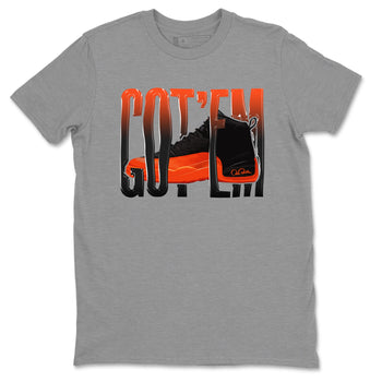 Air Jordan 12 Brilliant Orange Sneaker Match Tees Wiggling Gotem Sneaker Tees AJ12 Brilliant Orange Sneaker Release Tees Unisex Shirts Heather Grey 2