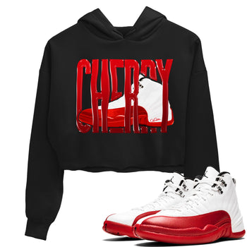 Air Jordan 12 Cherry Sneaker Match Tees Wiggling Gotem Sneaker Tees AJ12 Cherry Sneaker Release Tees Women's Shirts Black 1