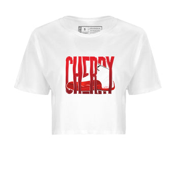 Air Jordan 12 Cherry Sneaker Match Tees Wiggling Gotem Sneaker Tees AJ12 Cherry Sneaker Release Tees Women's Shirts White 2