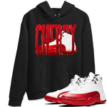 Air Jordan 12 Cherry Sneaker Match Tees Wiggling Gotem Sneaker Tees AJ12 Cherry Sneaker Release Tees Unisex Shirts Black 1