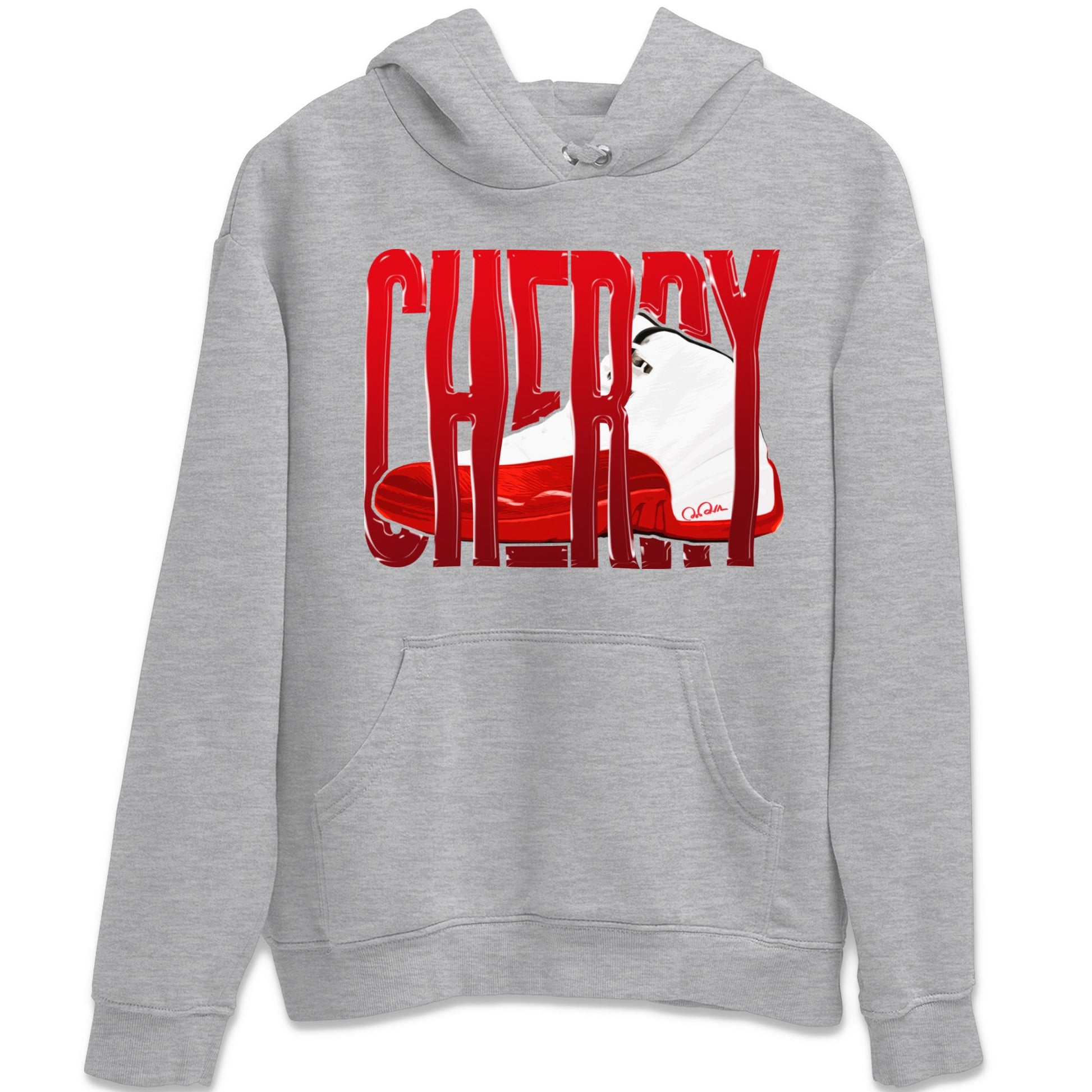 Air Jordan 12 Cherry Sneaker Match Tees Wiggling Gotem Sneaker Tees AJ12 Cherry Sneaker Release Tees Unisex Shirts Heather Grey 2