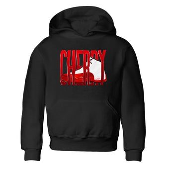 Air Jordan 12 Cherry Sneaker Match Tees Wiggling Gotem Sneaker Tees AJ12 Cherry Sneaker Release Tees Kids Shirts Black 2