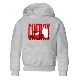 Air Jordan 12 Cherry Sneaker Match Tees Wiggling Gotem Sneaker Tees AJ12 Cherry Sneaker Release Tees Kids Shirts Heather Grey 2