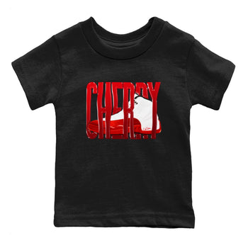 Air Jordan 12 Cherry Sneaker Match Tees Wiggling Gotem Sneaker Tees AJ12 Cherry Sneaker Release Tees Kids Shirts Black 2