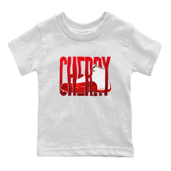 Air Jordan 12 Cherry Sneaker Match Tees Wiggling Gotem Sneaker Tees AJ12 Cherry Sneaker Release Tees Kids Shirts White 2