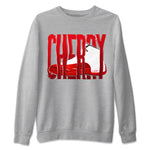 Air Jordan 12 Cherry Sneaker Match Tees Wiggling Gotem Sneaker Tees AJ12 Cherry Sneaker Release Tees Unisex Shirts Heather Grey 2