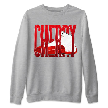 Air Jordan 12 Cherry Sneaker Match Tees Wiggling Gotem Sneaker Tees AJ12 Cherry Sneaker Release Tees Unisex Shirts Heather Grey 2